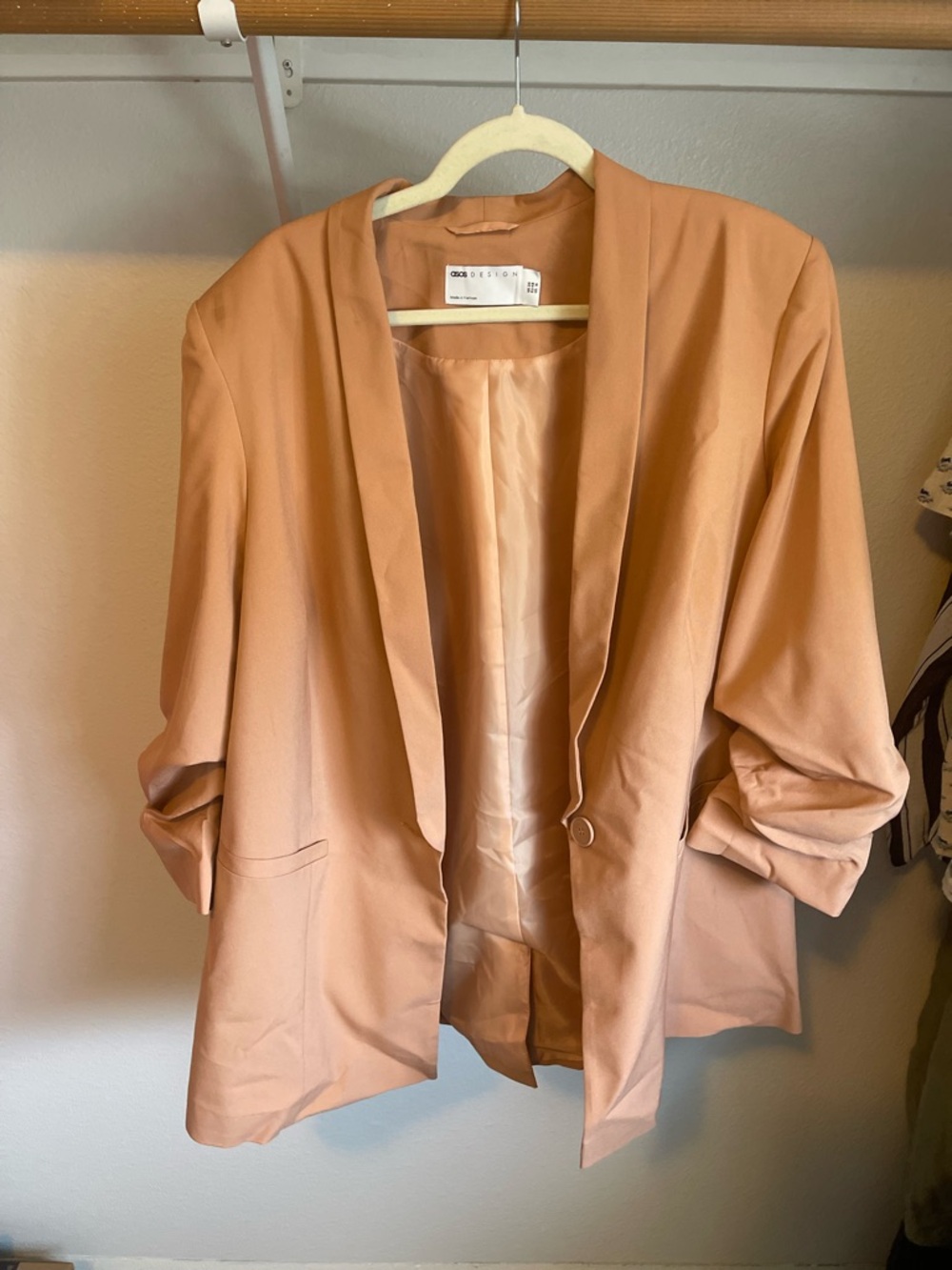 ASOS Curve Peach Open-Front Blazer